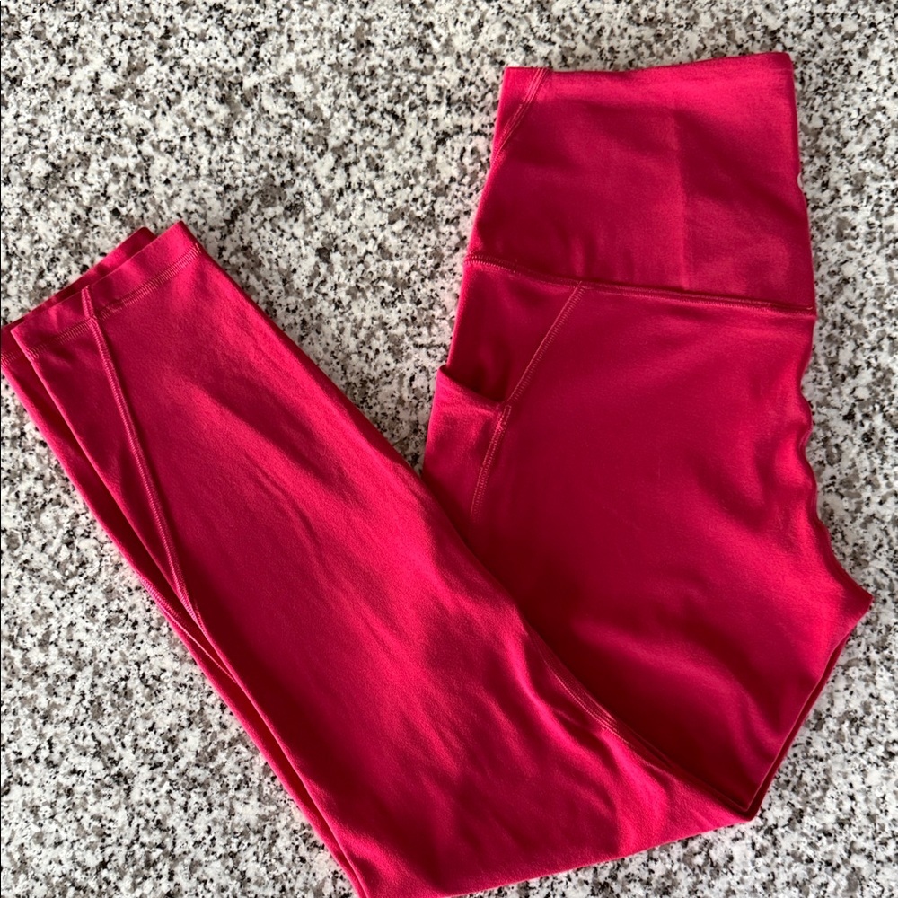 lululemon athletica Ruby Red Align High Rise Pant w/pockets  25" Size 10